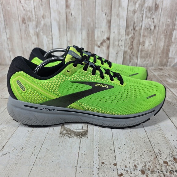 Brooks Ghost 14 Mens Running Shoes Neon Green Black 1103691D310 Size 12 main image 4